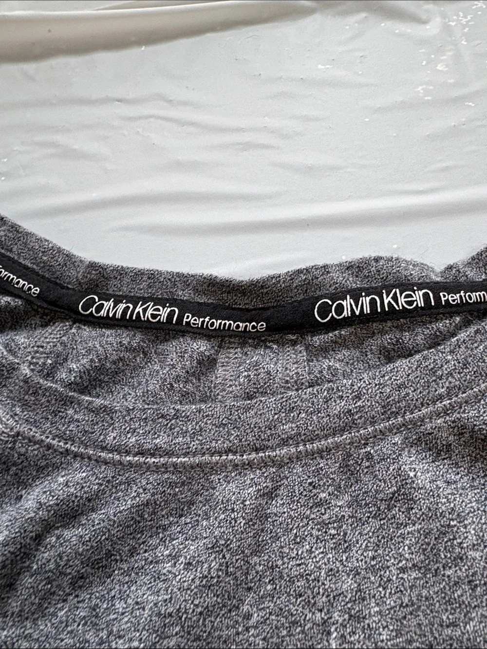 Calvin Klein Dark Gray Sleeveless Open Back Logo Tank - Picture 3 of 10